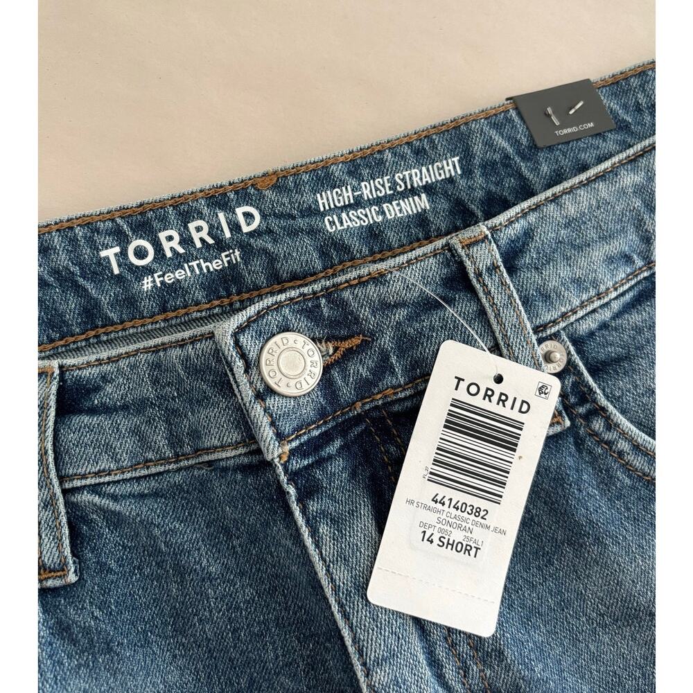 Torrid Mid Wash High Rise Straight Classic Denim Jeans 14S - Picture 6 of 6